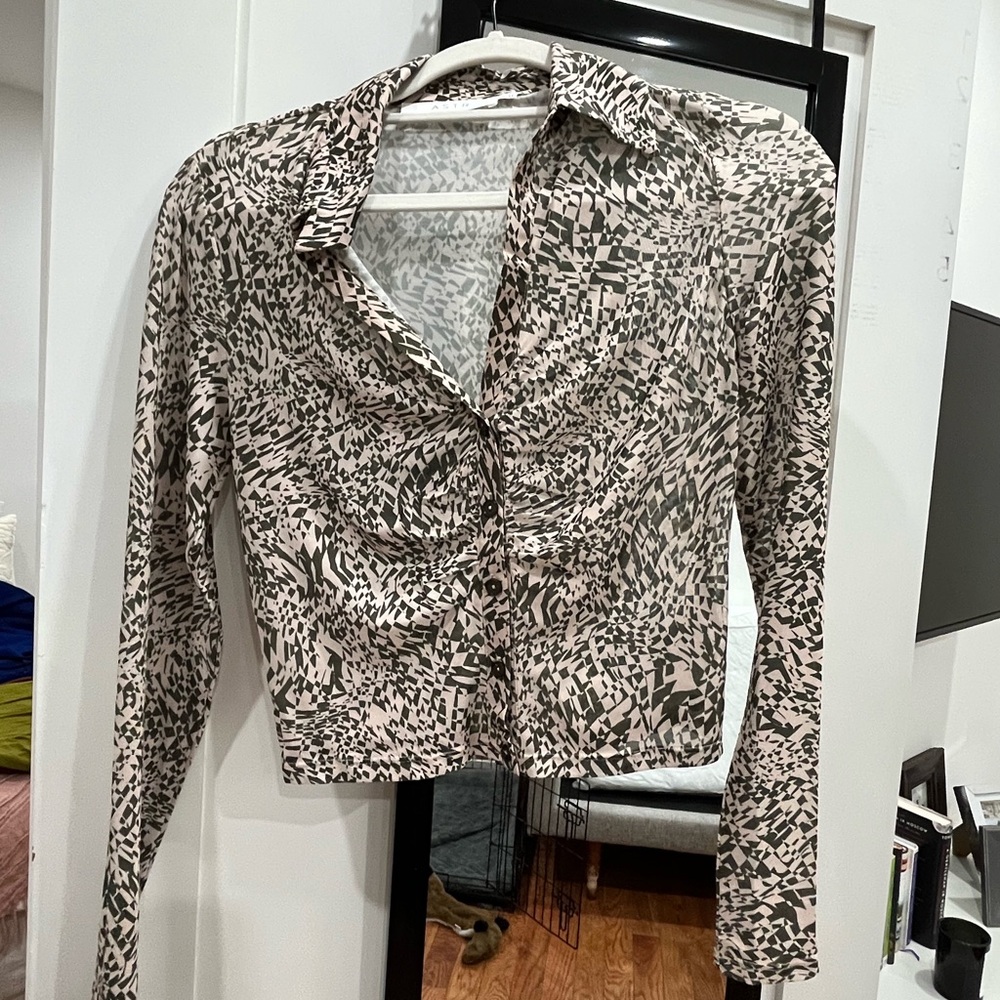 Abstract Print Long Sleeve Top - Astr